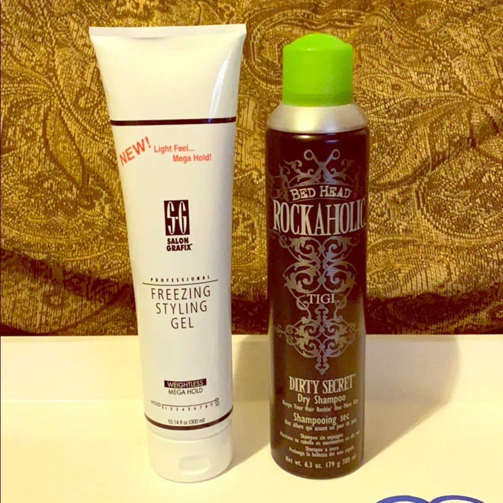 Hair gel and dry shampoo